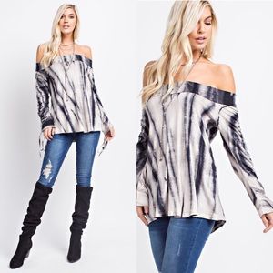 Tie dye off the shoulder top